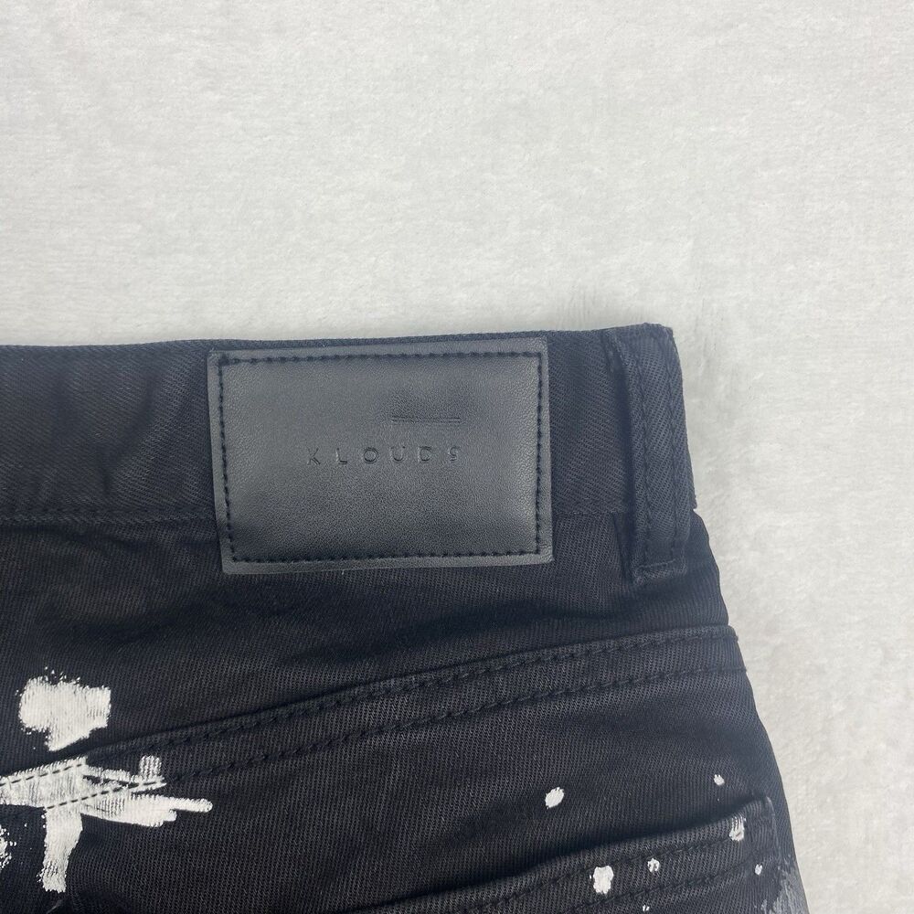 Kloud 9 Jeans Size 30/32 Black Painted Studded Design Streetwear Pockets Casual - Picture 11 of 16